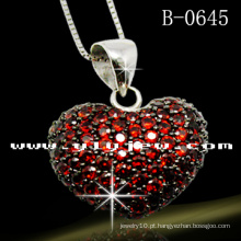 Pendente vermelho da prata esterlina do amor 925 (B-0645E)